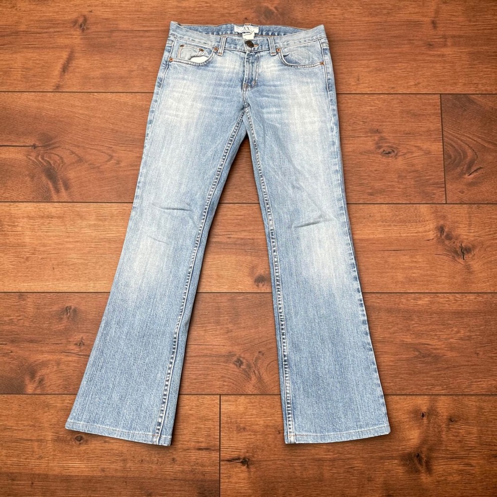 Vintage USA Y2K Armani Exchange Helix Flare Jeans Stone Wash Low Rise 4S W28xL28